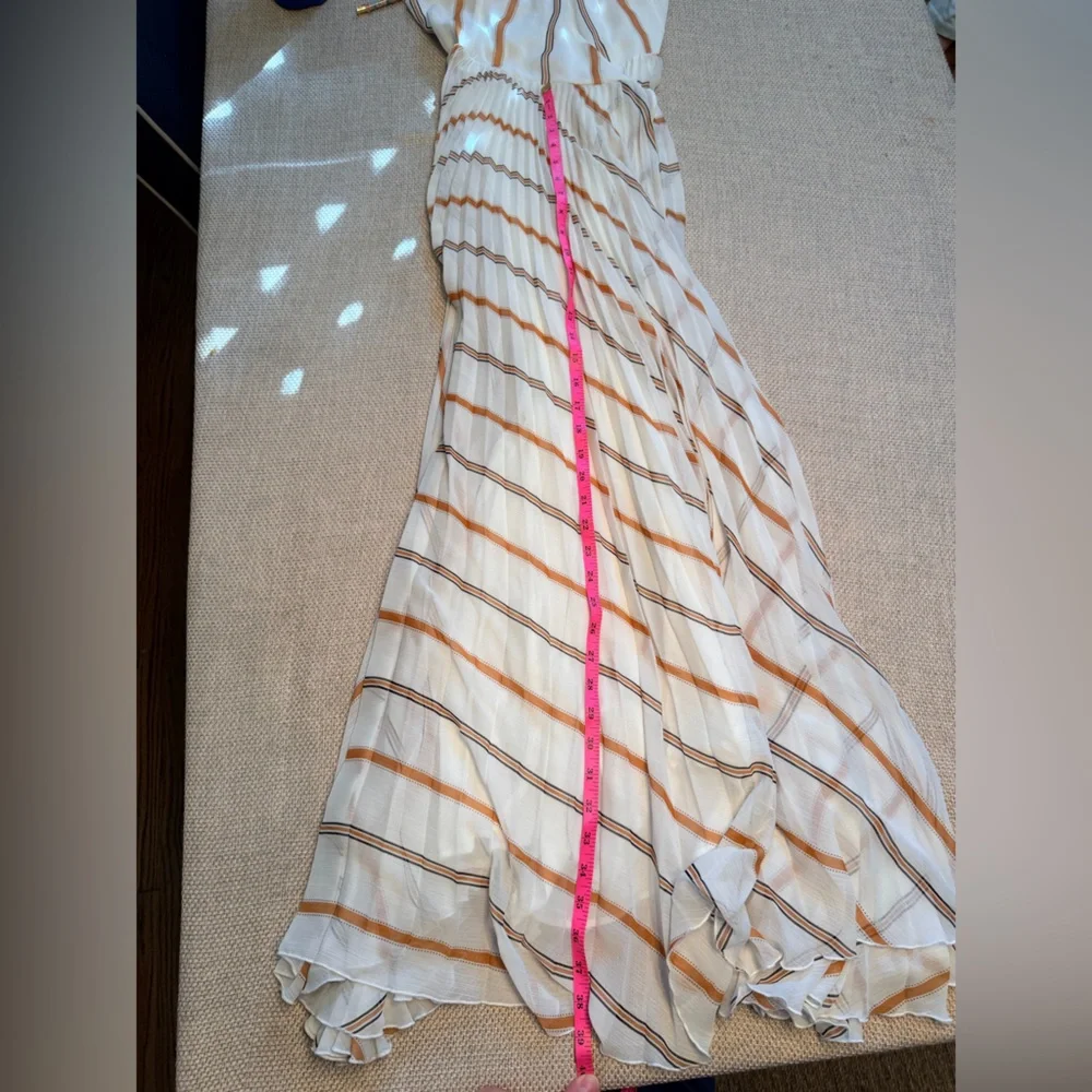 H&M Ivory Maxi Dress with Tan Stripes size 6 - Picture 16 of 16